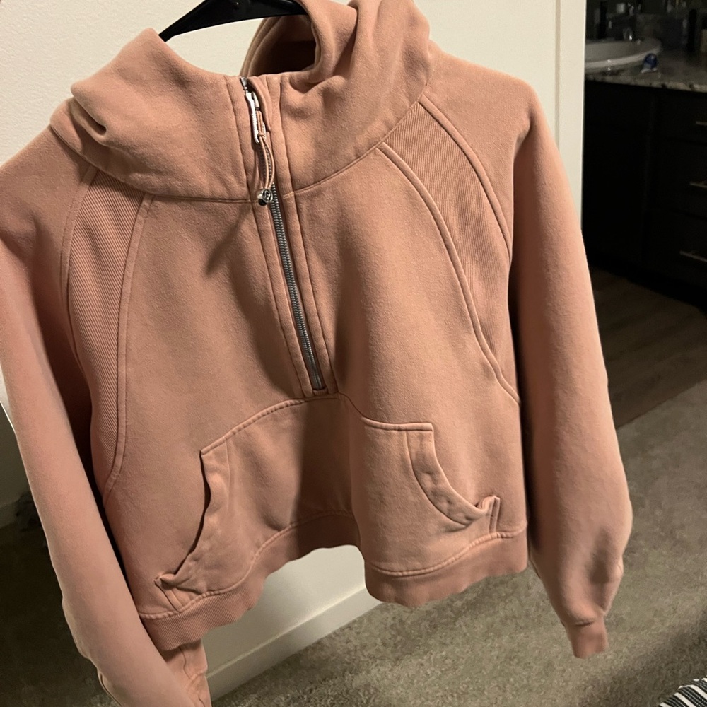 Lululemon scuba half zip xl/xxl in pink clay